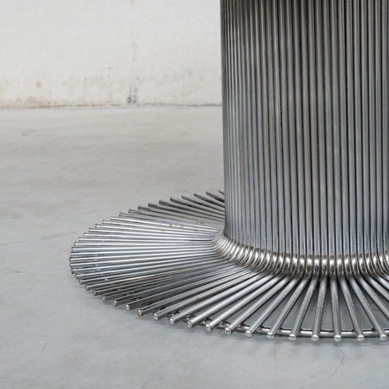 Image 1 of Vintage Space Age Esstisch mit Rauchglasplatte von Gastone Rinaldi für Rima, Italien 1970