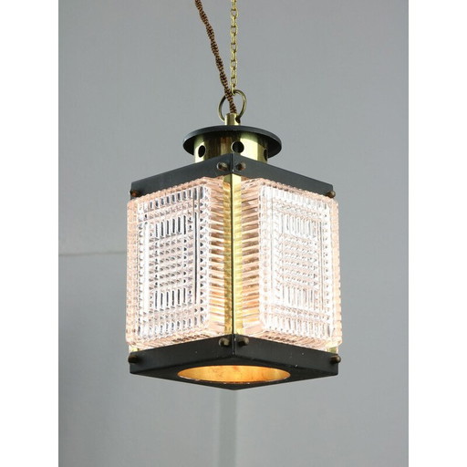 Vintage-Laterne aus Messing und Glas, Italien