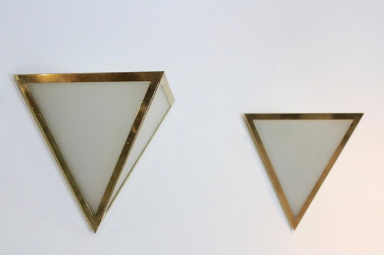 Image 1 of 2 x Glashütte Limburg dreieckige Wandleuchte