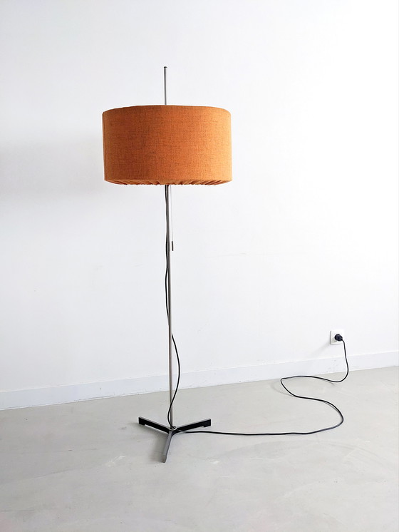 Image 1 of STAFF Orange & Chrom Stehlampe 1960er Jahre