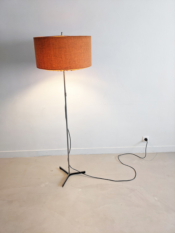 Image 1 of STAFF Orange & Chrom Stehlampe 1960er Jahre