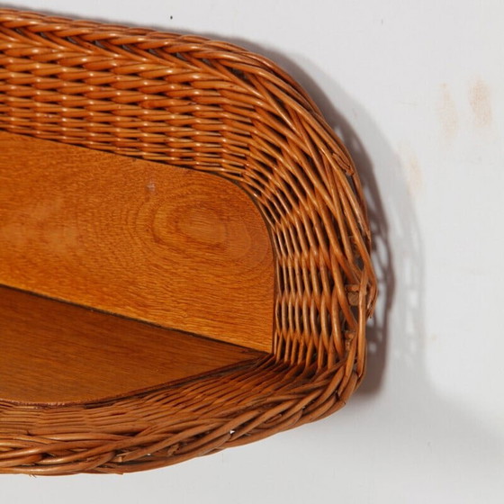 Image 1 of Vintage Rattan-Regal von Uluv, Tschechische Republik 1960