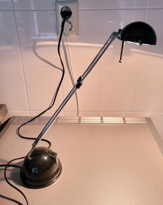 Image 1 of Teleskop-Schreibtischlampe Schwarz 1990s.