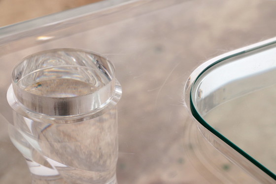 Image 1 of Französischer Couchtisch aus Lucite und Glas Maison Romeo, 1970er Jahre