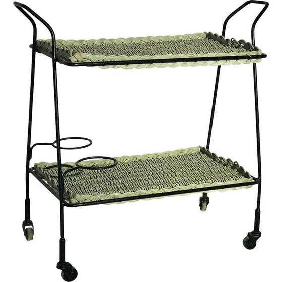 Image 1 of Vintage-Anrichte aus Rattan und Metall