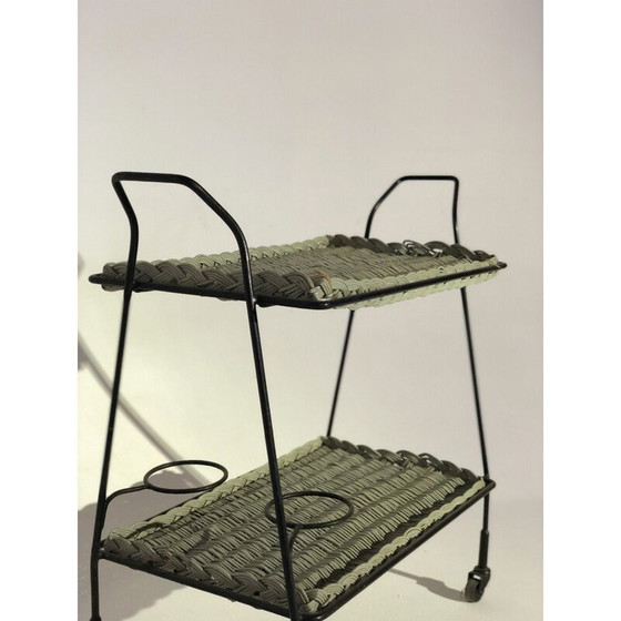 Image 1 of Vintage-Anrichte aus Rattan und Metall