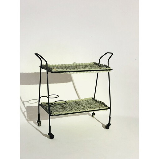 Vintage-Anrichte aus Rattan und Metall