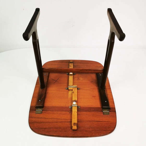 Image 1 of Vintage Teak & Palisander ausziehbarer Beistelltisch, Dänemark 1960er