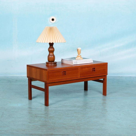 Image 1 of Japandi Lowboard Teak, minimalistisches Sideboard aus der Mitte des Jahrhunderts
