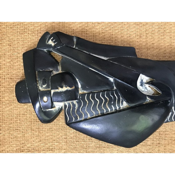 Image 1 of Vintage Flachrelief "Mexikanischer Musiker mit Gitarre" aus Gips