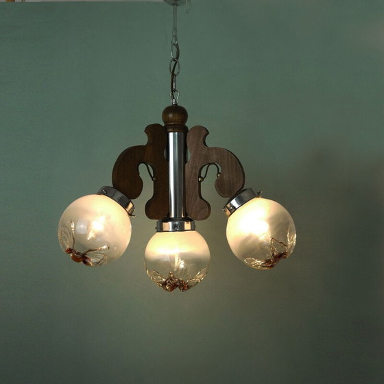 Image 1 of Vintage-Glas-Kronleuchter, Italien, 1970er Jahre