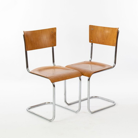 Image 1 of Set of 4 vintage Bauhaus cantilever chairs by Mart Stam