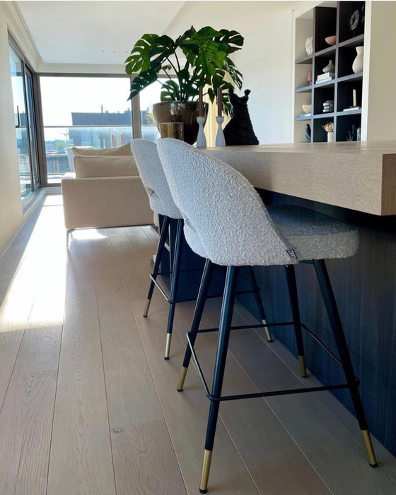 Image 1 of 2x Eichholtz Barhocker Cliff Bouclé