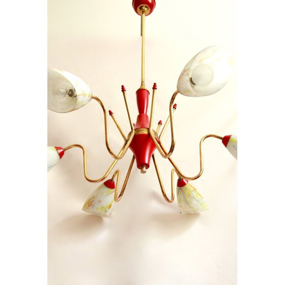 Image 1 of Coriandolo-Hängelampe aus farbigem Muranoglas, Italien 1950