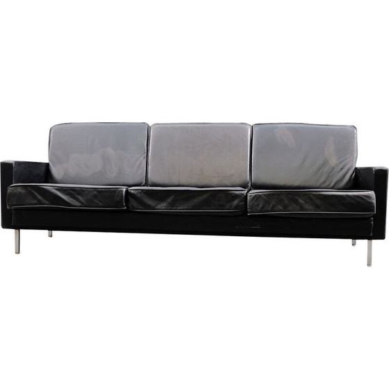 Image 1 of Vintage 3-Sitzer Sofa aus Metall und Leder von George Nelson für Herman Miller, 1960