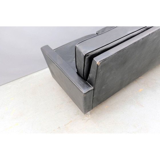 Image 1 of Vintage 3-Sitzer Sofa aus Metall und Leder von George Nelson für Herman Miller, 1960