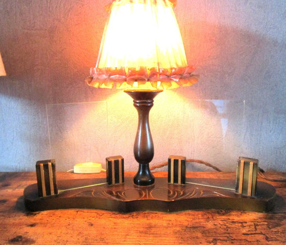 Image 1 of Schöne Stehlampe aus den 1950er Jahren mit einem Bilderrahmen auf beiden Seiten.