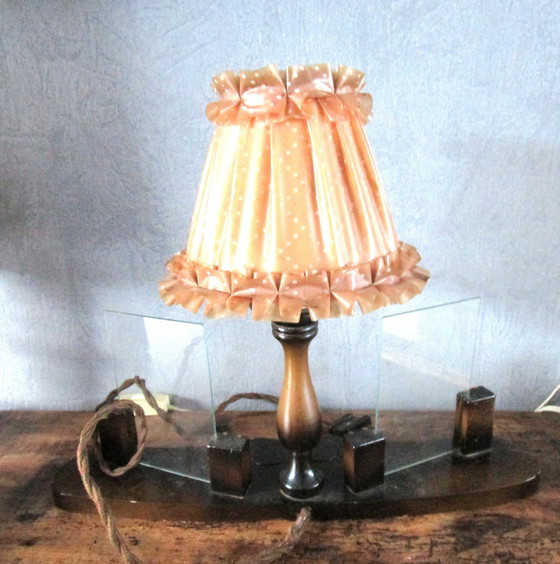 Image 1 of Schöne Stehlampe aus den 1950er Jahren mit einem Bilderrahmen auf beiden Seiten.