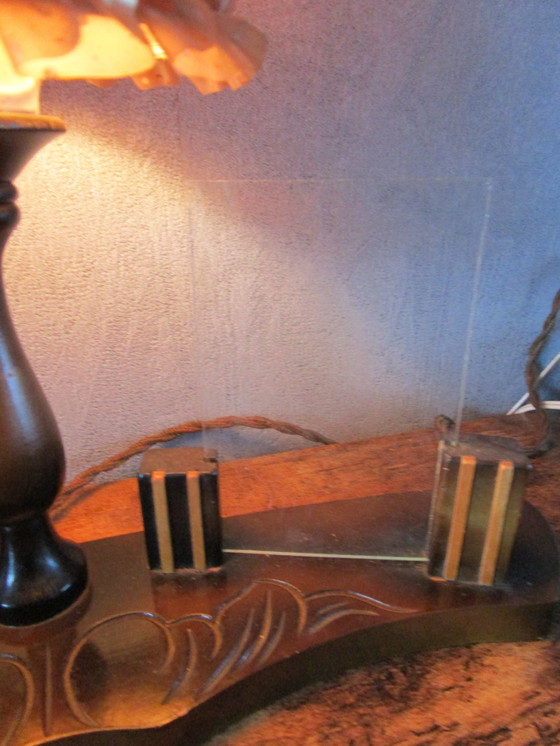 Image 1 of Schöne Stehlampe aus den 1950er Jahren mit einem Bilderrahmen auf beiden Seiten.