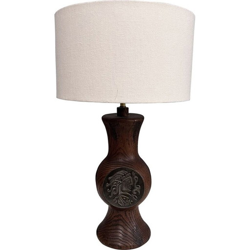 Vintage-Lampe aus Massivholz, 1950