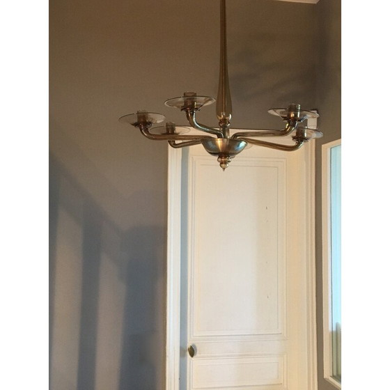 Image 1 of Vintage-Kronleuchter aus geblasenem Glas - 1960er Jahre