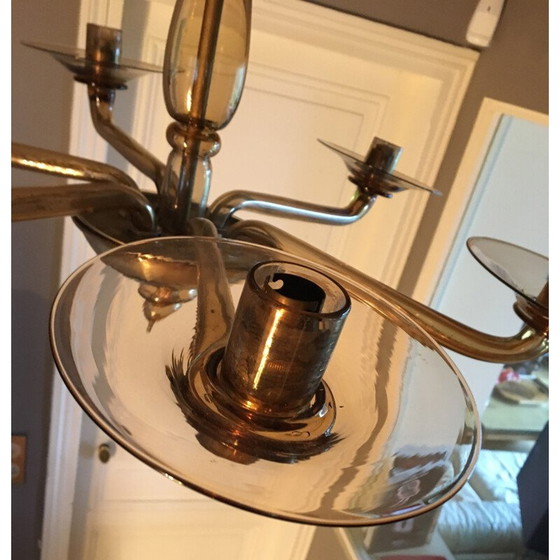 Image 1 of Vintage-Kronleuchter aus geblasenem Glas - 1960er Jahre