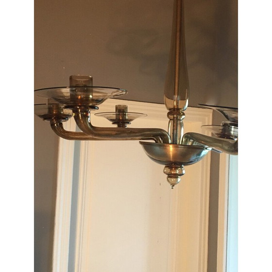 Image 1 of Vintage-Kronleuchter aus geblasenem Glas - 1960er Jahre