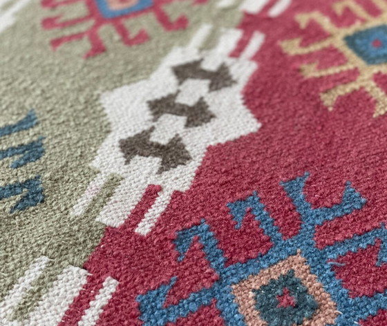 Image 1 of Vintage KELIM zu Teak Boho Orientteppich