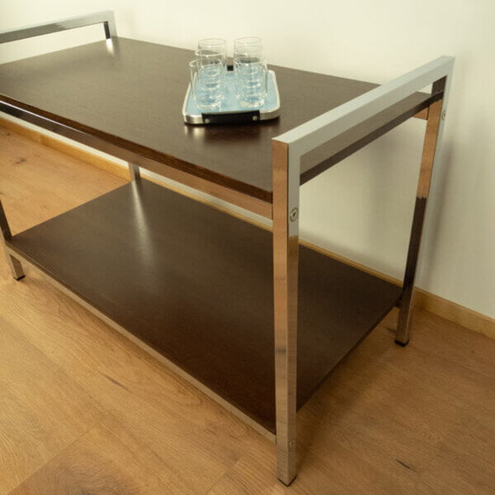 Image 1 of 1960s Chrome and Stained Mahogany Shelf