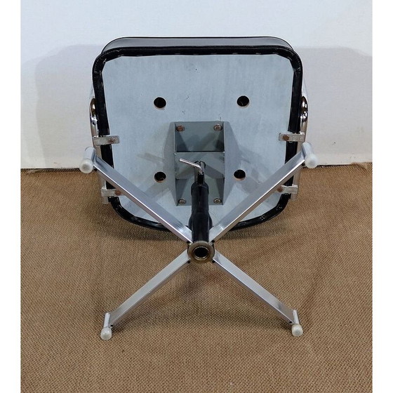 Image 1 of Vintage-Drehstuhl aus Leder, 1960er Jahre