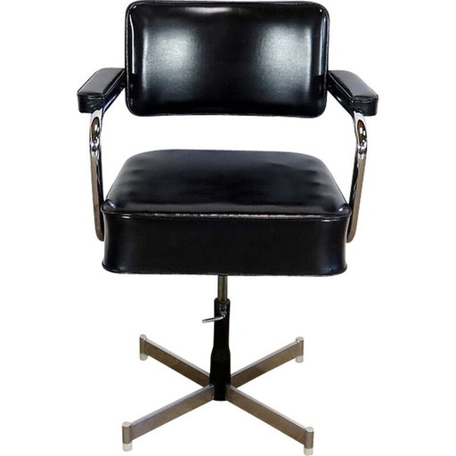 Vintage-Drehstuhl aus Leder, 1960er Jahre