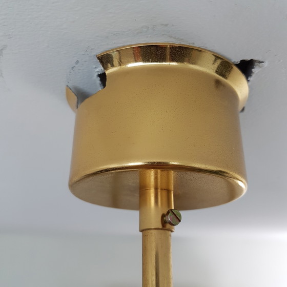 Image 1 of Palwa vergoldete & Kristall-Hängelampe, 1960er