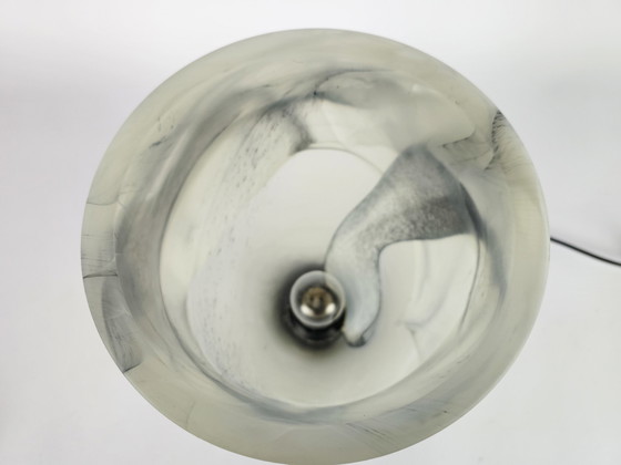 Image 1 of Licht '88 - Niederländisches Design - Tischlampe - Kelchlampe - Marmorglas - 80er Jahre