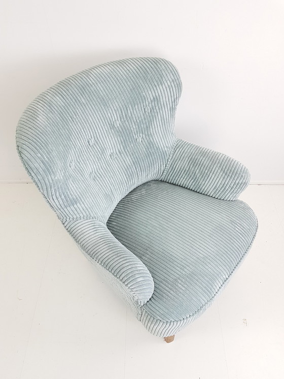 Image 1 of Vintage Artifort Theo Ruth Sessel Sitz blau neu gepolstert