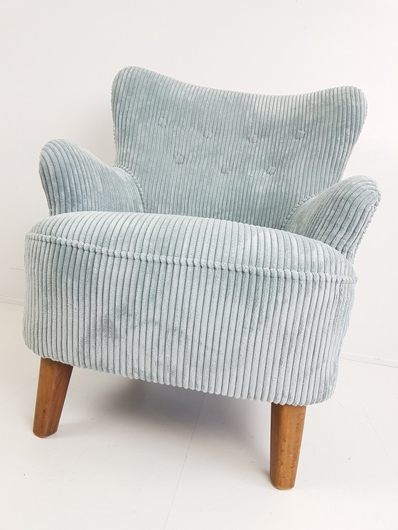 Image 1 of Vintage Artifort Theo Ruth Sessel Sitz blau neu gepolstert