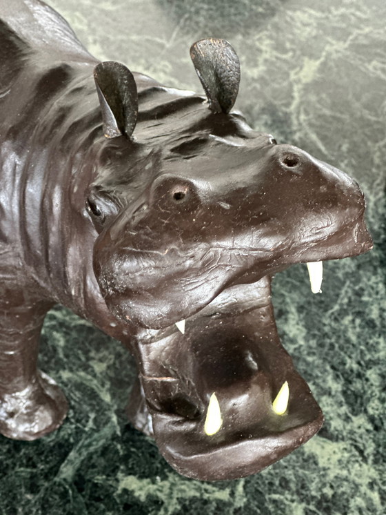 Image 1 of Vintage Leder Nilpferd & Elefant