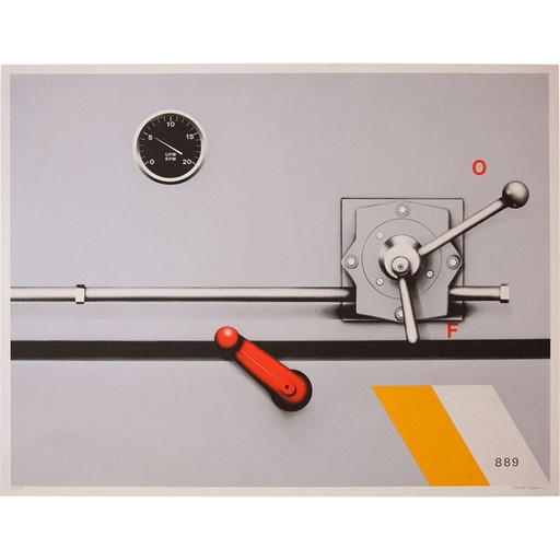 Vintage-Gemälde von Peter Klasen, 1974