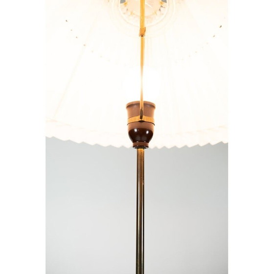 Image 1 of Vintage Stehlampe aus Teakholz und Messing, Dänemark 1960er Jahre