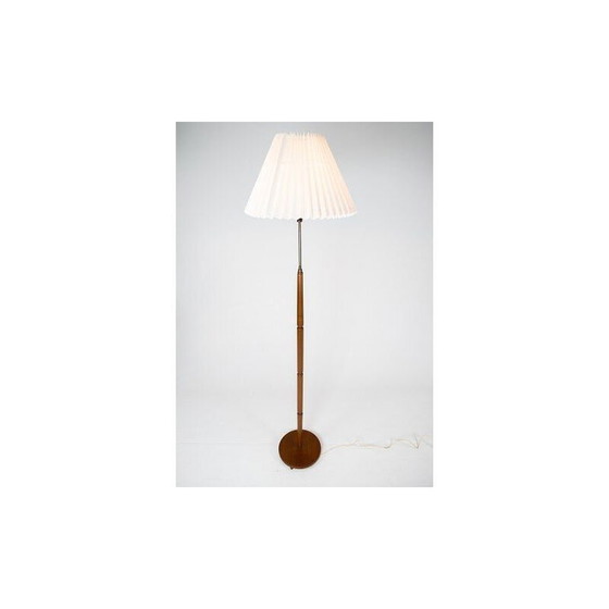 Image 1 of Vintage Stehlampe aus Teakholz und Messing, Dänemark 1960er Jahre