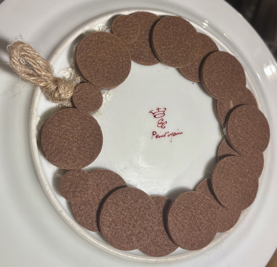 Image 1 of Französisch Porcelaine dekoriert Teller Hand-Malerei