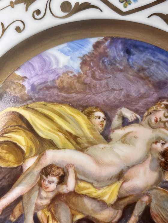 Image 1 of Französisch Porcelaine dekoriert Teller Hand-Malerei