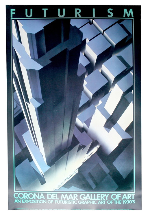 Großes Art Deco Architektur Wolkenkratzer Poster