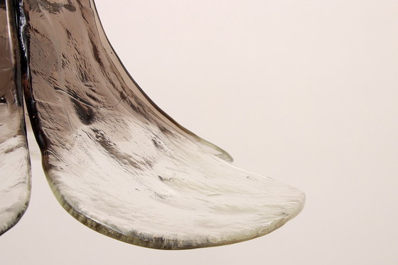 Image 1 of Wunderschöne Hängelampe aus weiß/braunem Eisglas von J. T. Kalmar für Kalmar, 1960