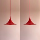 2X Fog & Mørup Red Semi Pendelleuchten von Bonderup & Thorup, 1960S