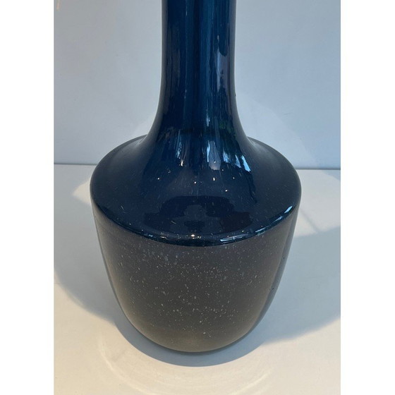 Image 1 of Vintage-Lampe aus blauem geblasenem Glas, 1970