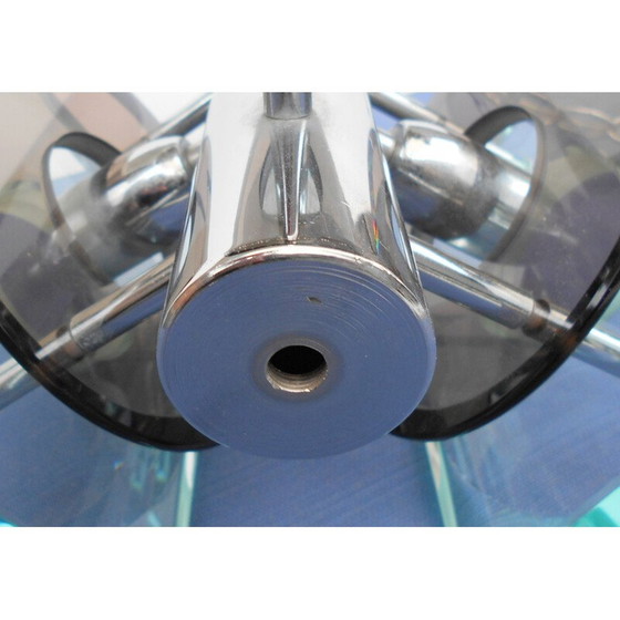 Image 1 of Klassische italienische Glas- und Chromstahlaufhängung, 1960