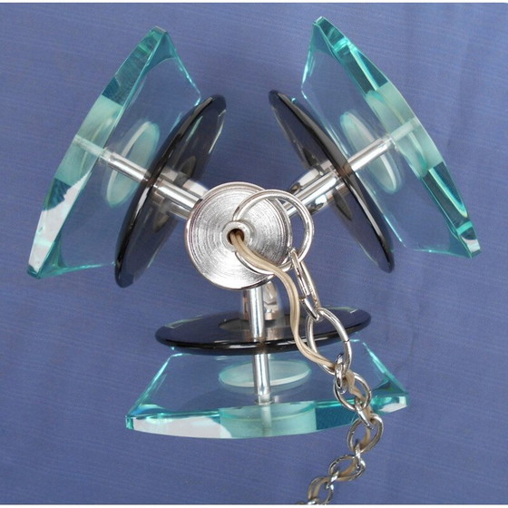 Image 1 of Klassische italienische Glas- und Chromstahlaufhängung, 1960