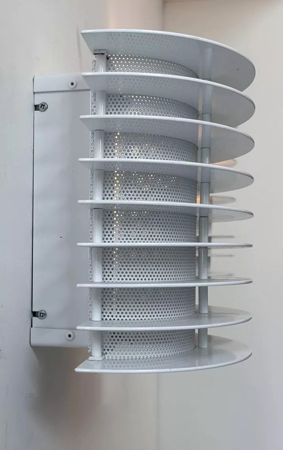 Image 1 of 2X Wandleuchten Aus Metall Weiß Lackiert, Borens, Schweden 1980