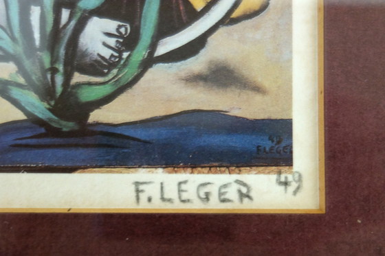 Image 1 of Fernand Léger, "Les Loisirs Sur Fond Rouge" 1949, Lithographie