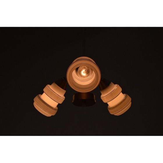 Image 1 of Vintage-Kronleuchter aus Glas und lackiertem Metall, Tschechoslowakei 1970